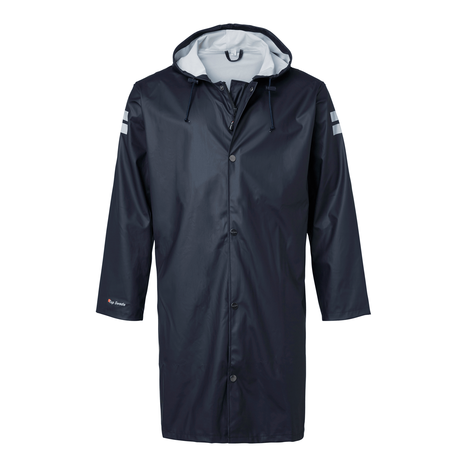 Arbejds-regnfrakke 100 cm – vandtæt PU-belagt polyester