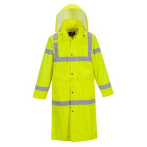 Arbejdsregnfrakke med 5 cm refleks – vandtæt og ventileret