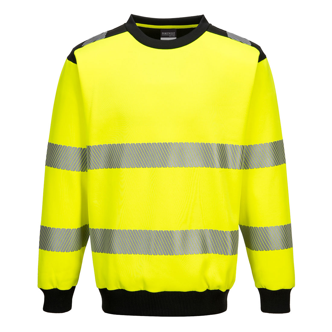 Hi-vis arbejdssweatshirt med refleksbånd – blød og robust