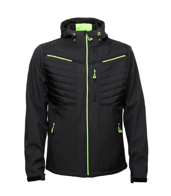 BoSafety ROXON softshell hættetrøje – quiltet bryst, lommer