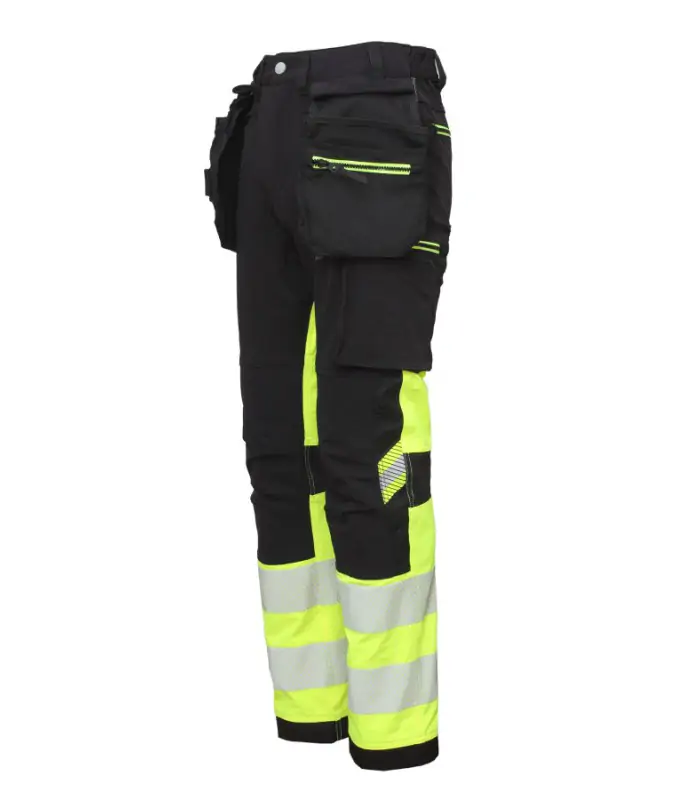BoSafety hi-vis bukser – 4-vejs stretch, Cordura-knæ - Billede 2