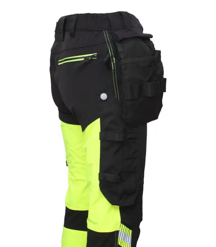 BoSafety hi-vis bukser – 4-vejs stretch, Cordura-knæ - Billede 3