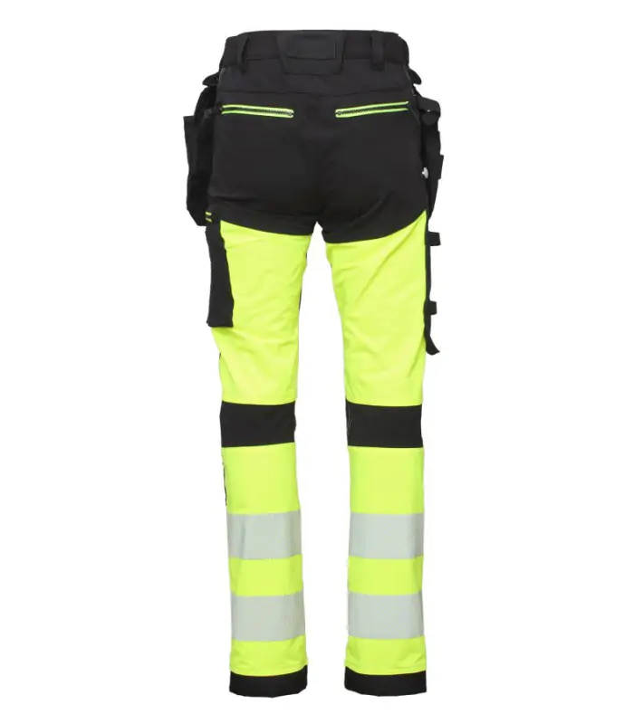 BoSafety hi-vis bukser – 4-vejs stretch, Cordura-knæ - Billede 4