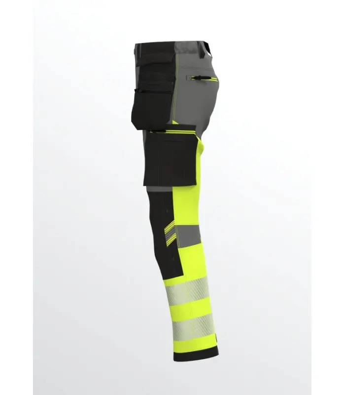 BoSafety hi-vis bukser – 4-vejs stretch, Cordura-knæ - Billede 3