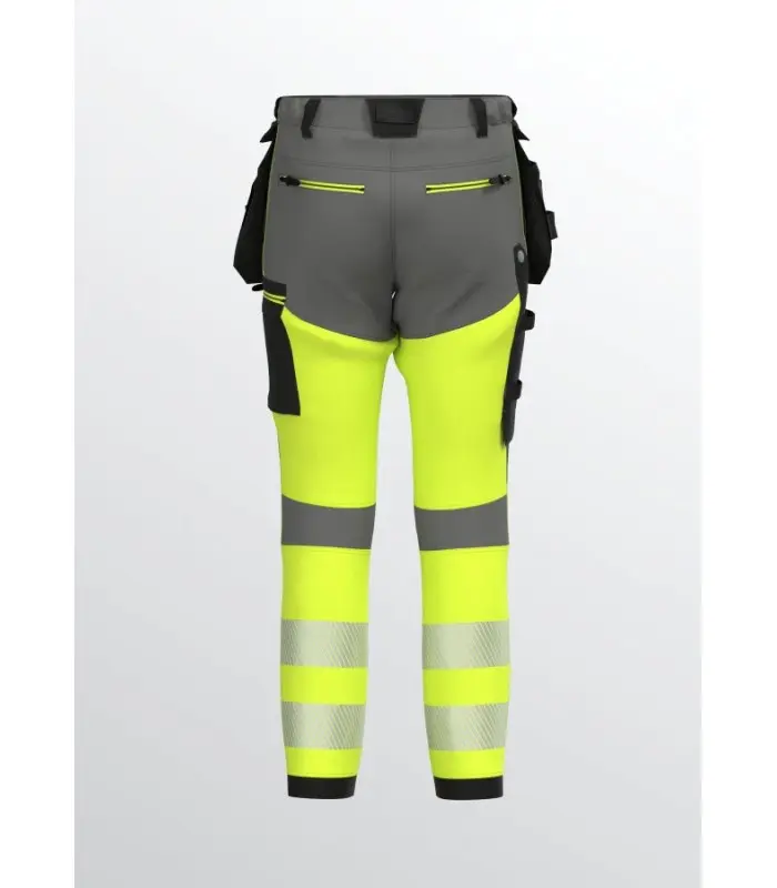 BoSafety hi-vis bukser – 4-vejs stretch, Cordura-knæ - Billede 4