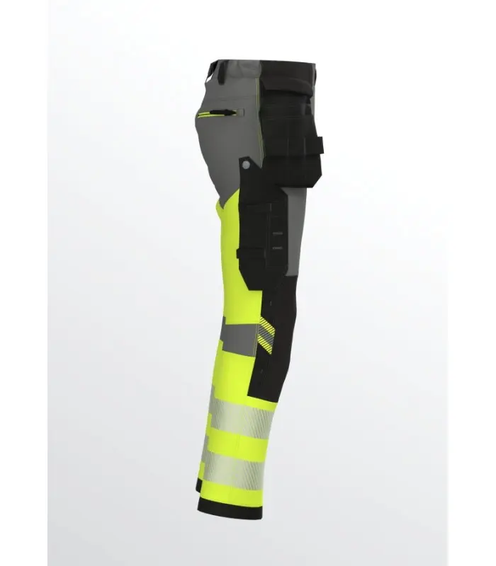 BoSafety hi-vis bukser – 4-vejs stretch, Cordura-knæ - Billede 5