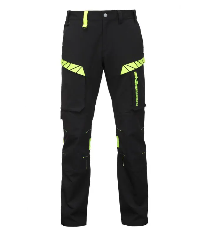 Hi‑Vis arbejdsbukser i nylon/spandex med CORDURA – elastiske lommer