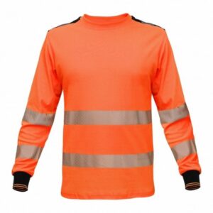 Hi-vis arbejdst-shirt i bomuld/polyester, reflekser, ID