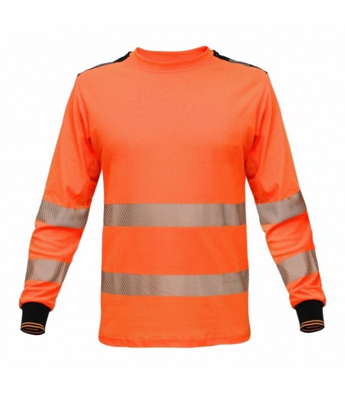 Hi-vis arbejdst-shirt i bomuld/polyester, reflekser, ID