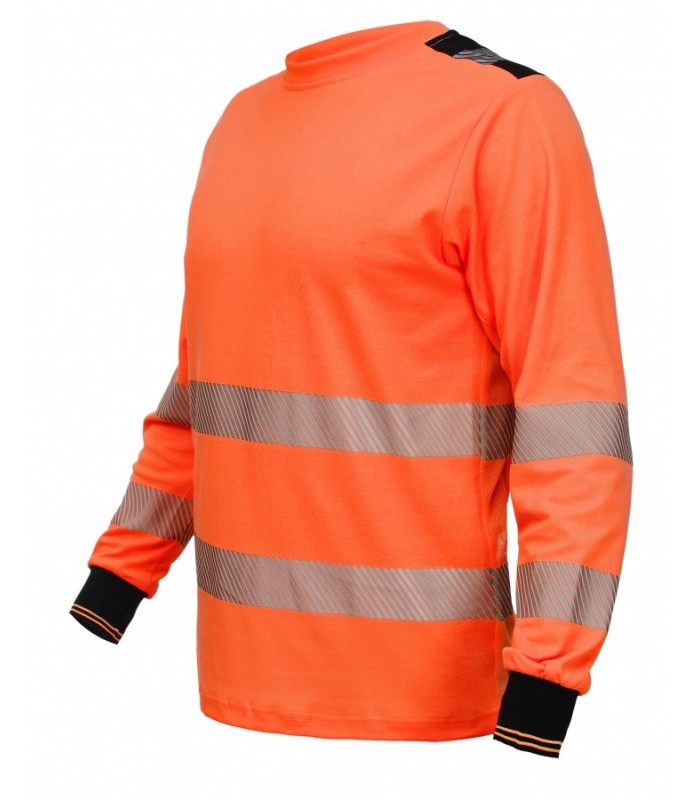 Hi-vis arbejdst-shirt i bomuld/polyester, reflekser, ID - Billede 2