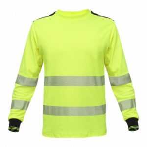 Hi-vis arbejdst-shirt i bomuld/polyester, reflekser, ID