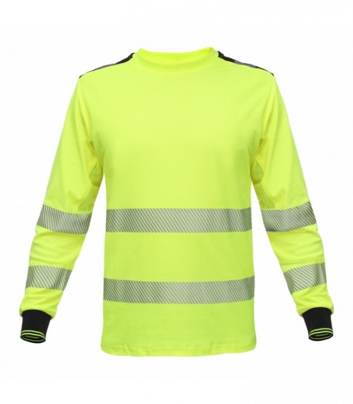 Hi-vis arbejdst-shirt i bomuld/polyester, reflekser, ID